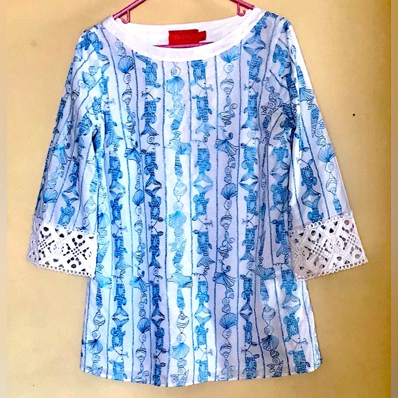 LILLY PULITZER by Marcus Cross Embroidered Tunic - Picture 1 of 9
